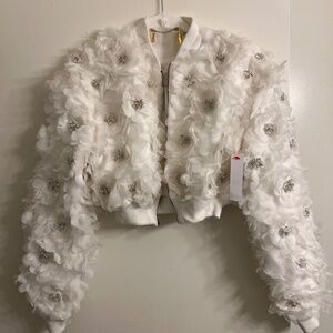 NWT Alice + Olivia Floral Appliqué Jacket